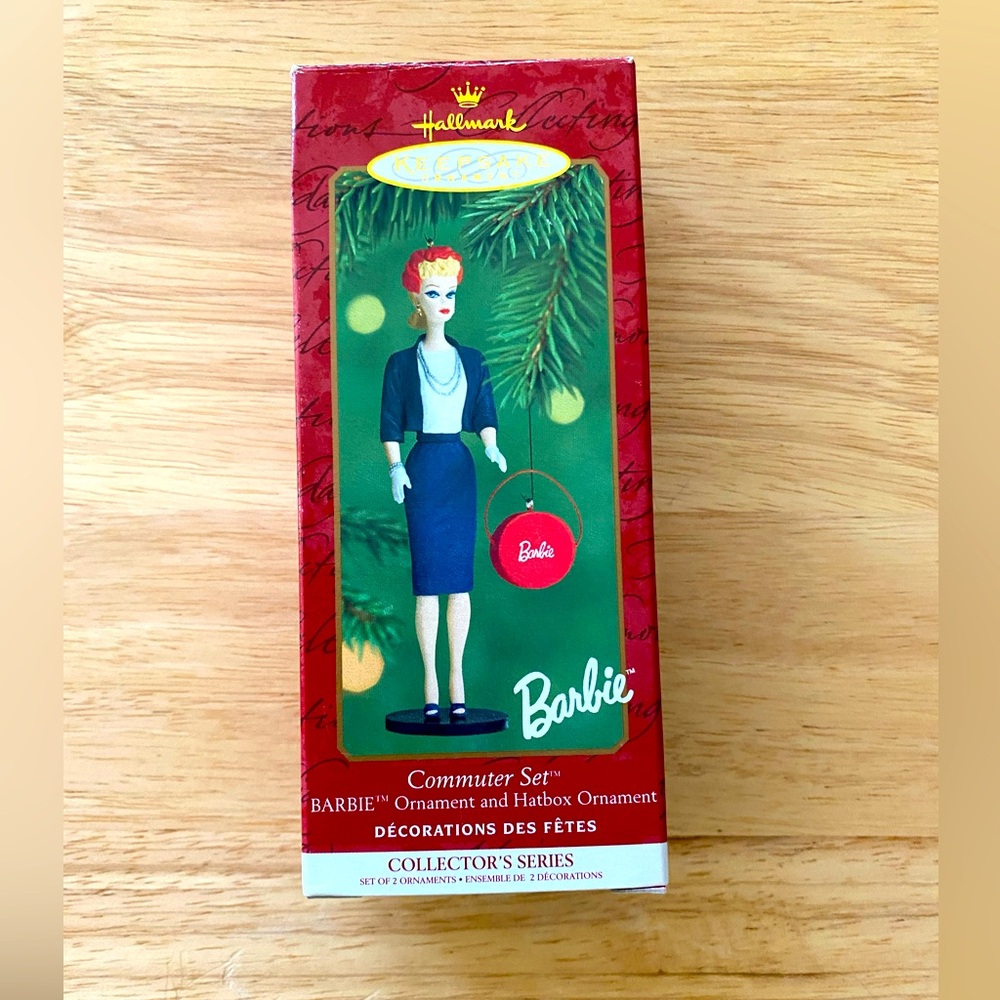 Hallmark Barbie Commuter Set Ornament - Red and Blue